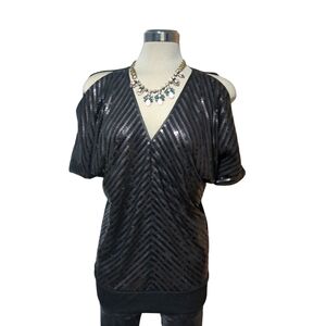 Black Sequin Women's Top